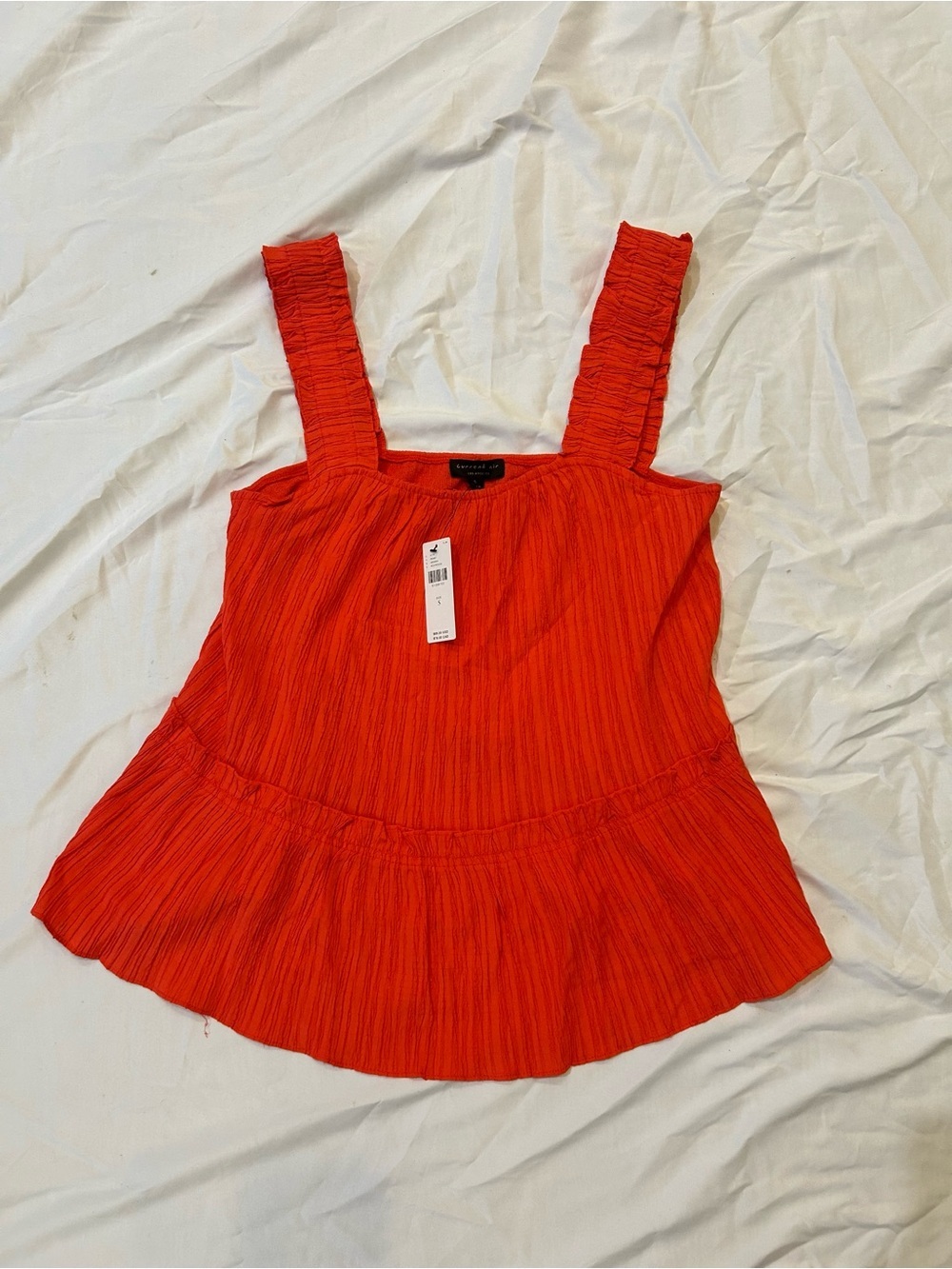 Current Air Square Neck Sleeveless Top in Bright Red